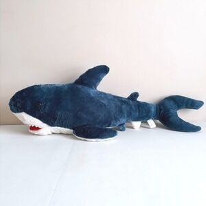 Fiesta Blue Shark Plush Large 34" Stuffed Animal A44508 Semi-realistic White